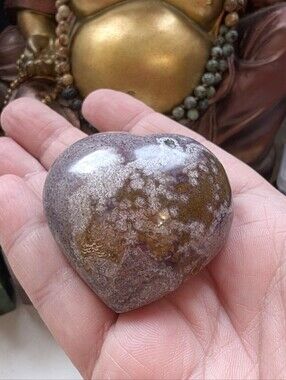 Rare Purple 💜 Ocean Jasper Polished Heart Shaped Stone